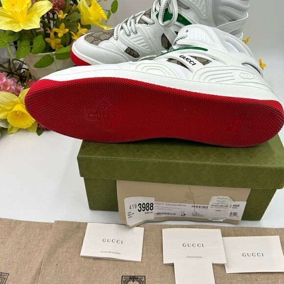 SOLD!!!! Men’s Gucci basket GG Supreme high top sneakers size 12 fits 13US - Picture 5 of 10